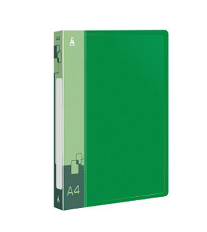 Папка на 2 кольца 40 мм  пластиковая "Бюрократ" с внутренним и торцевым карманом, цвет зеленый