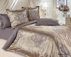 Комплект постельного белья Евростандарт Сатин/Жаккард "Карингтон" Простыня 220х240 см, пододеяльник 200х220 см-, наволочка 50х70 см - 2шт; наволочка 70х70 см-2 шт