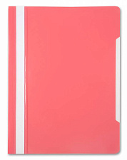 Скоросшиватель пластиковый, прозрачный верхний лист, цвет розовый