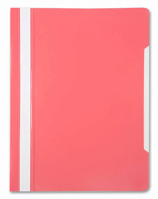 Скоросшиватель пластиковый, прозрачный верхний лист, цвет розовый