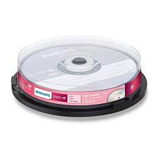 DVD-RW Philips  объем диска 4.7Gb, максимальная скорость записи 16x, 10 штук в упаковке