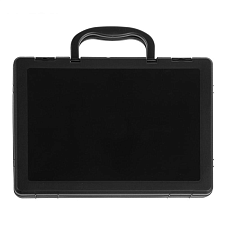 Портфель-кейс 1 отделение СТАММ, пластиковый на защелках, формат А4, цвет черный