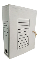 Архивная папка-бокс на завязках, ширина корешка 80 мм, гофрокартон, размер 320х260х80 мм, цвет белый
