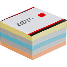 Бумага для записи блок 9х9х4,5см цветной ЭКОНОМ  на склейке, плотность 65-80 г/м2, белизна 70-80%