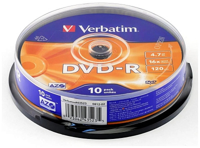 Диск DVD+R 4.7ГБ,16x,Cake Box,10шт/уп