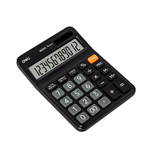 Калькулятор Deli Askend 12 разряд. EM222C 155х115х27мм, бухгалтерский, настольный, черный
