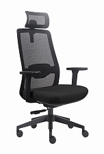 Кресло Cross спинка - сетка, сидение - ткань, цвет черный. Пластиковые подлокотники 2D. Пластиковая крестовина. Синхромеханизм. Нагрузка до 130 кг.