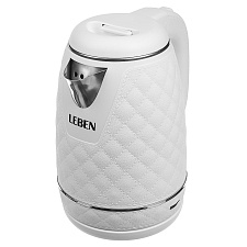 Чайник пластик LEBEN объем 1,8 л, мощность 1500 Вт, цвет белый