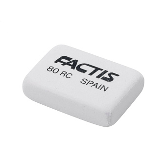 Ластик FACTIS 80 RC прямоугольный, из синтетического каучука, размер 28х20х7мм, цвет белый 
