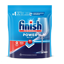 Средство для посудомоечной машины таблетки 100 шт FINISH (Финиш) Power All in 1 в растворимой оболочке