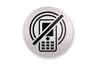 Табличка  "Использование мобильного телефона запрещено"