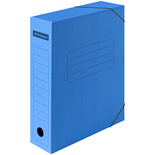 Архивный бокс  75 мм OfficeSpace микрогофрокартон, плотный картон, на резинке, 235*75*325 мм, синий 