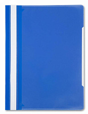 Скоросшиватель пластиковый с обложкой-файлом для информации, цвет синий