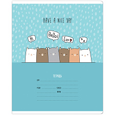 Тетрадь 12  листов А5 в линейку с полями MESHU "Beary Beary" обложка мелованный картон, вд-лак, 4 дизайна