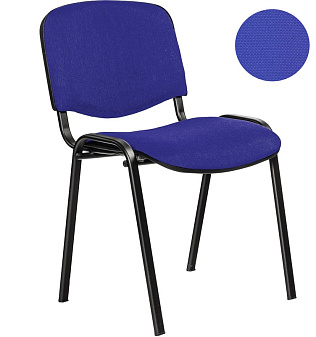 Стул VISI (ИЗО) черная рама. Обивка - синяя ткань. Нагрузка до 120 кг.