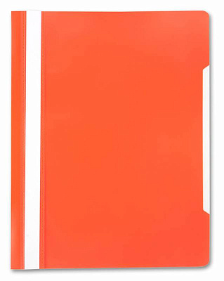 Скоросшиватель пластиковый, прозрачный верхний лист, цвет оранжевый