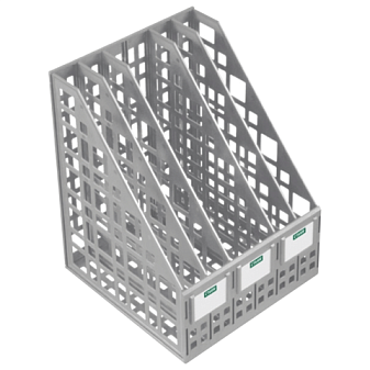 Вертикальный накопитель "Стамм" 5 отделов, размеры 245х250х295мм, цвет серый