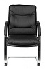 Кресло T-9927SL-LOW-V/BLACK низкая спинка. Обивка - черная кожа. Хромированные полозья. Нагрузка до 120 кг. Серия кресел: 40_314, 40_326 (ПОД ЗАКАЗ)