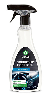 Полироль "GRASS Polyrole Shine" для кожи резины и пластика глянцевый блеск 600 мл