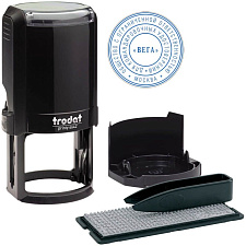 Оснастка для печати TRODAT 4642 самонаборная круглая d=42 мм, 2 круга, черный корпус, (сменная подушка 6/4642)