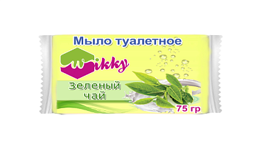 Мыло туалетное  75 гр  "Зеленый чай", упаковка - флоу-пак