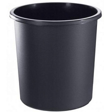Корзина для бумаг 18л "Стамм" пластиковая, цельная, цвет черный 