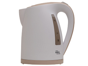 Чайник пластик Making Oasis Eeverywhere K-3PWI объем 1,7 л, мощность 2200 Вт, защита от включения без воды, цвет белый/бежевый