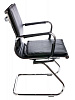 Кресло CH-993-LOW-V/Black низкая спинка. Обивка - черная экокожа. Хромированные полозья. Нагрузка до 100 кг.