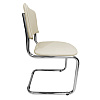 Стул Сильвия. Обивка - бежевая экокожа. Хромированные полозья. Без подлокотников. Нагрузка до 100 кг.