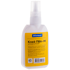 Клей ПВА OfficeSpace в пластиковой бутылочке с дозатором, 65гр