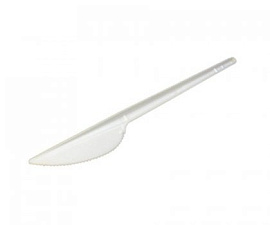 Нож одноразовый пластиковый, 100 шт/ упак, полная длина 16,5 см, ножка 9,5 см,