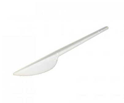 Нож одноразовый пластиковый, 100 шт/ упак, полная длина 16,5 см, ножка 9,5 см,