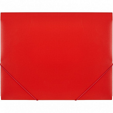 Папка- на резинке "Бюрократ" пластиковая, А4, корешок шириной 25 мм, толщина 500 мкр, цвет красный