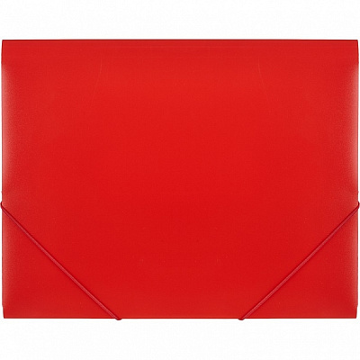 Папка- на резинке "Бюрократ" пластиковая, А4, корешок шириной 25 мм, толщина 500 мкр, цвет красный