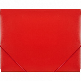 Папка- на резинке "Бюрократ" пластиковая, А4, корешок шириной 25 мм, толщина 500 мкр, цвет красный