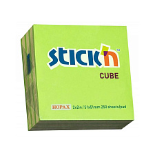 Блок самоклеящийся бумажный "STICK`N" HOPAX", размер 51х51мм, 250 листов 2 неон+пастель цвета, ассорти