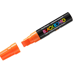 Маркер мелковый MunHwa "Black Board Jumbo", оранжевый, утолщенный прямоугольный наконечник 15 мм, водная основа