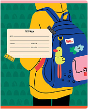 Тетрадь 24 листа А5 в клетку на скобе с полями  "Школьный. School trends", обложка мелованный картон, ассорти 5 дизайнов 