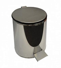 Ведро для мусора 15 л с педалью метал хром, диаметр 25см, высота 32 см, урна снабжена внутренним кольцом-держателем для пакета.