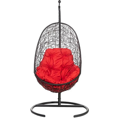 Кресло подвесное Овальное бордовая подушка, коричневый каркас. Размер чаши (ВхШхГ):120х86х76 см. Размер основания: 100*D=100*H=195 см. Нагрузка до 140 кг. 