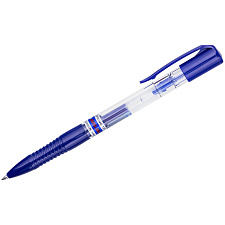 Ручка гелевая автоматическая  Crown "Auto Jell" синий, корпус прозрачный,линия письма 0,5 мм.  