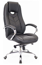 Кресло Everprof Drift M экокожа черная. Хромированная крестовина. Механизм мультиблок. Нагрузка до 120 кг.