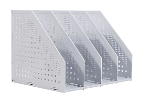 Вертикальный накопитель 4 отдела Deli 78996LT пластиковый, складной, размеры 332x256x243мм, цвет серый
 