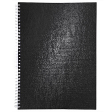 Тетрадь 96 листов А4 в клетку на спирали , обложка бумвинил METALLIC, Цвет черный. Хатбер