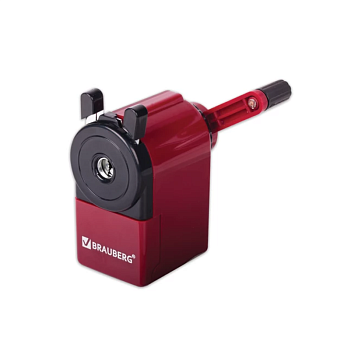 Точилка механическая BRAUBERG "JET", 1 отверстие с контейнером, пластиковый корпус, цвет бордовый