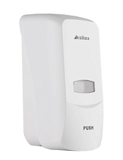 Дозатор для жидкого мыла 1 л KSITEX SD-1369А,  непрозрачный, белый, пластиковый, окно, размеры: 249х104х114 мм,