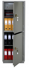 Шкаф бухгалтерский КБ-032Т 1560х470х395 55кг. Предназначен для хранения офисной и бухгалтерской документации. Корпус изготовлен из стали 1,4 мм, дверь усилена коробкой из стального листа 0,8 мм.