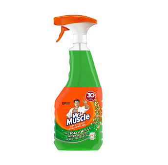 Средство для стекол, зеркал "Мистер Мускул" 530 мл с нашатырным спиртом (триггер), ассорти