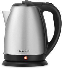 Чайник металл Maxwell MW объем 1,8 л, мощность 1800 Вт, цвет серебристый/черный