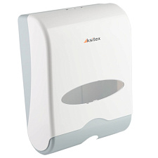 Полотенцедержатель для листовых полотенец V/Z  сложения KSITEX TH-603HW, рассчитан на 2-е упаковки полотенец, пластиковый, замок, размеры: 330х260х135 мм, цвет белый